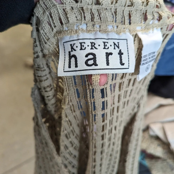 Tan Mesh Oversized Cardigan - Picture 2 of 6